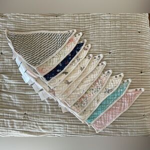 Lot of 11 Bamboo Muslin Bandana Style Bibs